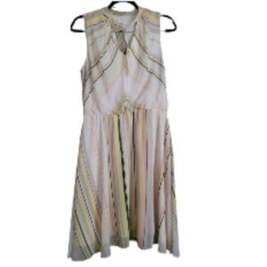 B Calvin Klein Cream Halter Midi Dress with Tie Front #4S